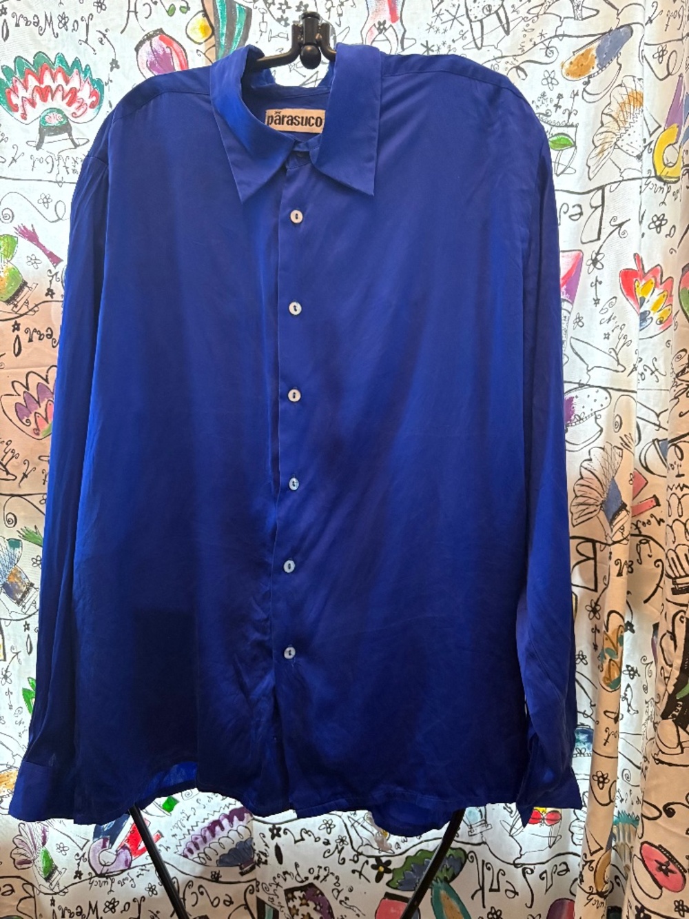 Parasuco 100% silk man’s shirt style blouse
